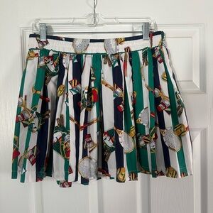 Liz Claiborne Multicolor Striped and Tennis Skater Skirt